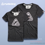 เสื้อยืดแขนสั้นผู้หญิง rudedog รุ่น Captain (กัปตัน) สีเทาดำ