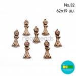 ลูกปัดอะคริลิกสีทองเหลืองNo.32.เด็กผู้ชาย62*19mm.