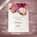 การ์ดแต่งงาน Wedding card สไตล์การออกแบบดีไซน์แบบใช้สีกระดาษสีพื้นๆและตกแต่งดอกไม้ช่อใหญ่โดยไม่ปิดบังตัวหนังสือเพิ่มความหรูหราสวยงาม การ์ดงานแต่ง ไว้สำหรับ เรียนเชิญแขกผู้มีเกียรติเข้ามาร่วมงานแต่งงาน // ตัวอย่างดีไซน์ การ์ดแต่งงาน การ์ดเชิญ การ์ดสวยๆ