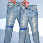 กางเกงยีนส์ยืดผู้หญิงทรง Cropped 5 ส่วน รุ่น Blue belt ( บลูเบลท์ )