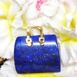 Lapis Lazuli แกะสลักรูปกระเป๋า