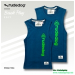 เสื้อยืดแขนกุดผู้หญิง rudedog รุ่น Beach Play- สีฟ้าดีฟซี (DeepSea)