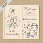 การ์ดแต่งงาน Wedding card สไตล์การออกแบบดีไซน์แบบเรียบๆและตกแต่งด้วยรูปการ์ตูนบ่าวสาวเพิ่มความโดดเด่นสวยงาม การ์ดงานแต่ง ไว้สำหรับ เรียนเชิญแขกผู้มีเกียรติเข้ามาร่วมงานแต่งงาน // ตัวอย่างดีไซน์ การ์ดแต่งงาน การ์ดเชิญ การ์ดสวยๆ