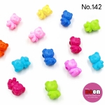 สีสด0915-No.142หมีนั่งรูข้าง17มม.คละสี/500กรัม