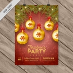 โปสเตอร์ Poster สไตล์การออกแบบดีไซน์วันคริสมาสด้วยสีแดงและตกแต่งด้วยใบไม้สีเขียวและลูกบอลสีทองเพิ่มความสดใสสวยงาม โปสเตอร์ ไว้สำหรับ แจ้งประชาสัมพันธ์กิจกรรม // ตัวอย่างดีไซน์ โปสเตอร์ Poster โปสเตอร์โฆษณา โปสเตอร์สวยๆ Chill Shop Package