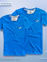 เสื้อยืดแขนสั้นคอกรม รุ่น MIni Super (มินิซุปเปอร์) M สีน้ำเงิน