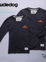 เสื้อยืดแขนยาวผู้หญิง Rudedog รุ่น (เบสิค) สีเทาดำ ไซต์ L