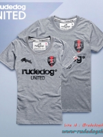 เสื้อยืดคอกรมแขนสั้นผู้หญิง rudedog รุ่น United (ยูไนเต็ด) สีเทาท็อปดาย ไซต์ L