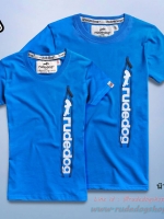 เสื้อยืดแขนสั้นคอกรม รุ่น Zipper (ซิปเปอร์) M สีน้ำเงิน