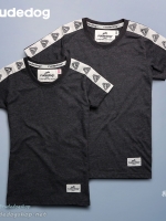 เสื้อยืดผู้หญิง rudedog รุ่น RD Stamp สีเทา-ดำ ไซต์ L