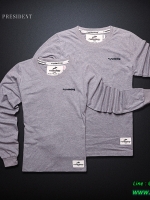 เสื้อยืดแขนยาว Rudedog รุ่น President สีเทาอ่อน ไซต์ S
