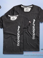 เสื้อยืดแขนสั้นคอกรม รุ่น Zipper (ซิปเปอร์) L สีเทาดำ