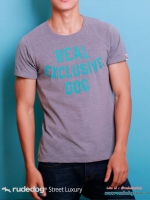 เสื้อยืด Rudedog รุ่น REAL สีเทาอ่อน (Top-die)