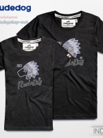 เสื้อยืดผู้หญิง rudedog รุ่น Indian (อินเดียน) สีเทา-ดำ ไซต์ M