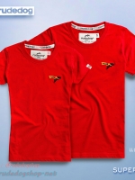 เสื้อยืดแขนสั้นคอกรม รุ่น MIni Super (มินิซุปเปอร์) M สีแดง