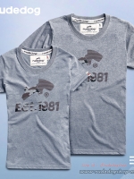 เสื้อยืดผู้หญิง rudedog รุ่น Est.Point สีเทา-ท็อปดาย ไซต์ M