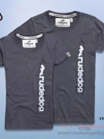 เสื้อยืดแขนสั้นคอกรม รุ่น Zipper (ซิปเปอร์) L สีดิน