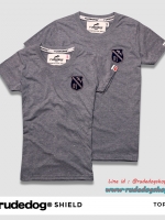 เสื้อยืดผู้หญิง rudedog รุ่น Shield สีเทาอ่อน ไซต์ M