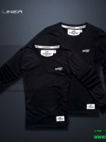 เสื้อยืดแขนยาว Rudedog รุ่น Liner สีดำ ไซต์ M