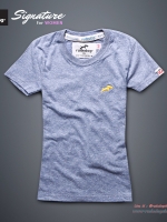 เสื้อยืดผู้หญิง rudedog สีสโนว-กรมท่า ไซต์ S