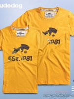 เสื้อยืดผู้หญิง rudedog รุ่น Est.Point สีเหลือง ไซต์ L