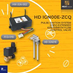 HEATwave Pulse Ignition System l ชุดจุดสปาร์คแก๊ส สำหรับหัวเตาอินฟาเรด (เขี้ยวสปาร์คฐานยาว งอ 90° + กล่องจุดสปาร์ค + โซลินอยวาล์ว)