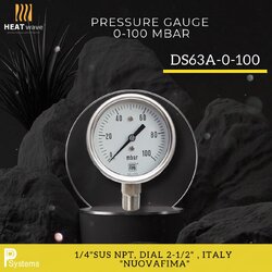 NUOVAFIMA Pressure Gauge 0-100 mbar l เกจวัดแรงดันแก๊สช่วงแรงดันต่ำ