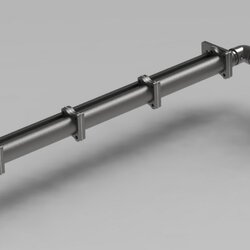 หัวเตาแก๊ส ตรงยาว LD305-PMX-4 Linear Gas Burner (Premix) ความยาวโมดูล1.2ม กำลัง 90-270 กิโลวัตต์ เครื่องอบแห้งแบบถังหมุน (Rotary Dryer)