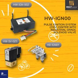 HEATwave Pulse Ignition System l ชุดจุดสปาร์คแก๊ส สำหรับหัวเตาอินฟาเรด (เขี้ยวสปาร์คงอ 90° + กล่องจุดสปาร์ค + โซลินอยวาล์ว)