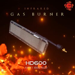 หัวเตาอินฟาเรด THD HD600 9.40KW ขนาด 600x175x220