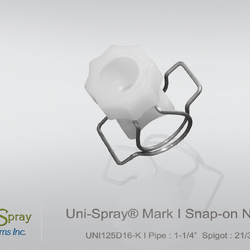 MARK-I PVDF Nozzle Body Clamp 1-1/4" หัวฉีดพ่นน้ำอุตสาหกรรม