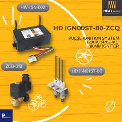 HEATwave Pulse Ignition System l ชุดจุดสปาร์คแก๊ส สำหรับหัวเตาอินฟาเรด (เขี้ยวสปาร์คตรงสั้น 80มม + กล่องจุดสปาร์ค + โซลินอยวาล์ว)