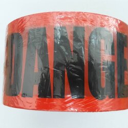 เทปกั้นเขต เทปยูโร สีแดง Print " DANGER DO NOT ENTER " กว้าง 7.5 ซม. (3นิ้ว) ยาว (300 เมตร)