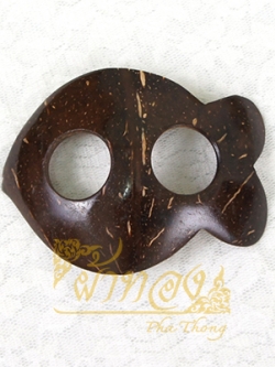 หัวเข็มขัด กะลามะพร้าว รูปปลา