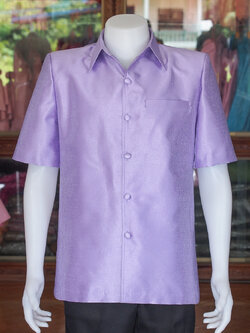 เสื้อสูทไหมมุก สีม่วง ไซส์ XL