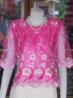 เสื้อลูกไม้ สีบานเย็น ไซส์ 3XL