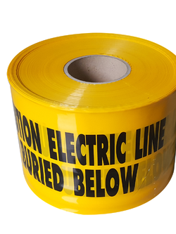 เทปฝังใต้ดิน UNDERGROUND TAPE "CAUTION ELECTRIC LINE BURIED BELOW " กว้าง 15 ซม. 6นิ้ว x 305 เมตร