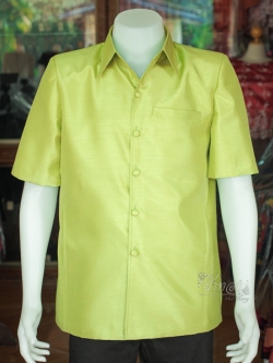 เสื้อผ้าไหมแพรทอง สีเขียว ไซส์ XL