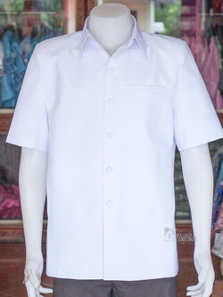 เสื้อผ้าฝ้ายแพรเงิน สีขาว ไซส์ XL