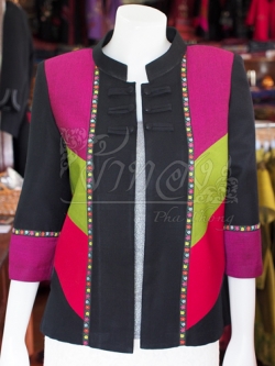 เสื้อคลุมผ้าฝ้ายสุโขทัยคอจีน ไซส์ L