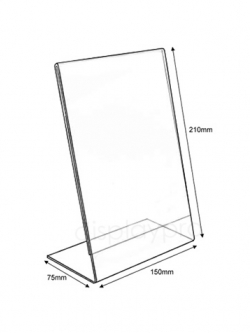 ป้ายสอดกระดาษขนาด A5 แนวตั้ง แบบเอียง