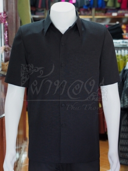 เสื้อผ้าฝ้ายผสม สีดำ ไซส์ L
