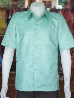 เสื้อผ้าไหมญี่ปุ่น สีเขียว ไซส์ XL