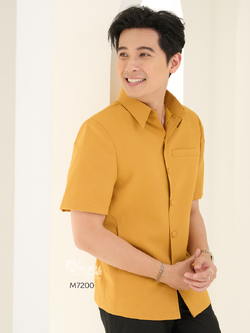 เสื้อผ้าฝ้ายแพรเงิน สีเหลืองทอง ไซส์ XL