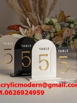 ป้ายหมายเลขโต๊ะอคริลิค สำหรับคาเฟ่ ร้านอาหาร ร้านกาแฟ table number ขนาด 4x6 นิ้ว
