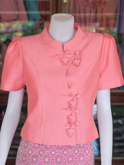 เสื้อผ้าฝ้ายสุโขทัย สีโอรส ไซส์ 3XL