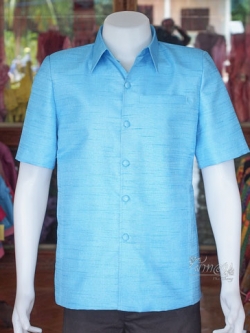 เสื้อผ้าไหมญี่ปุ่น สีฟ้า ไซส์ XL