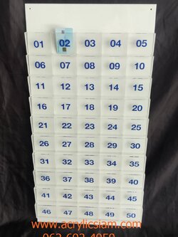 แผงเสียบบัตร / แผงแลกบัตรเข้า-ออก 50 ช่อง แบบติดผนัง