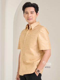 เสื้อผ้าไหมญี่ปุ่น สีทองอ่อน ไซส์ S