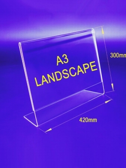 ป้ายสอดกระดาษขนาด A3 แนวนอน แบบเอียง